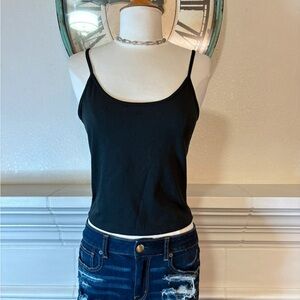 Black Ribbed Tank Top